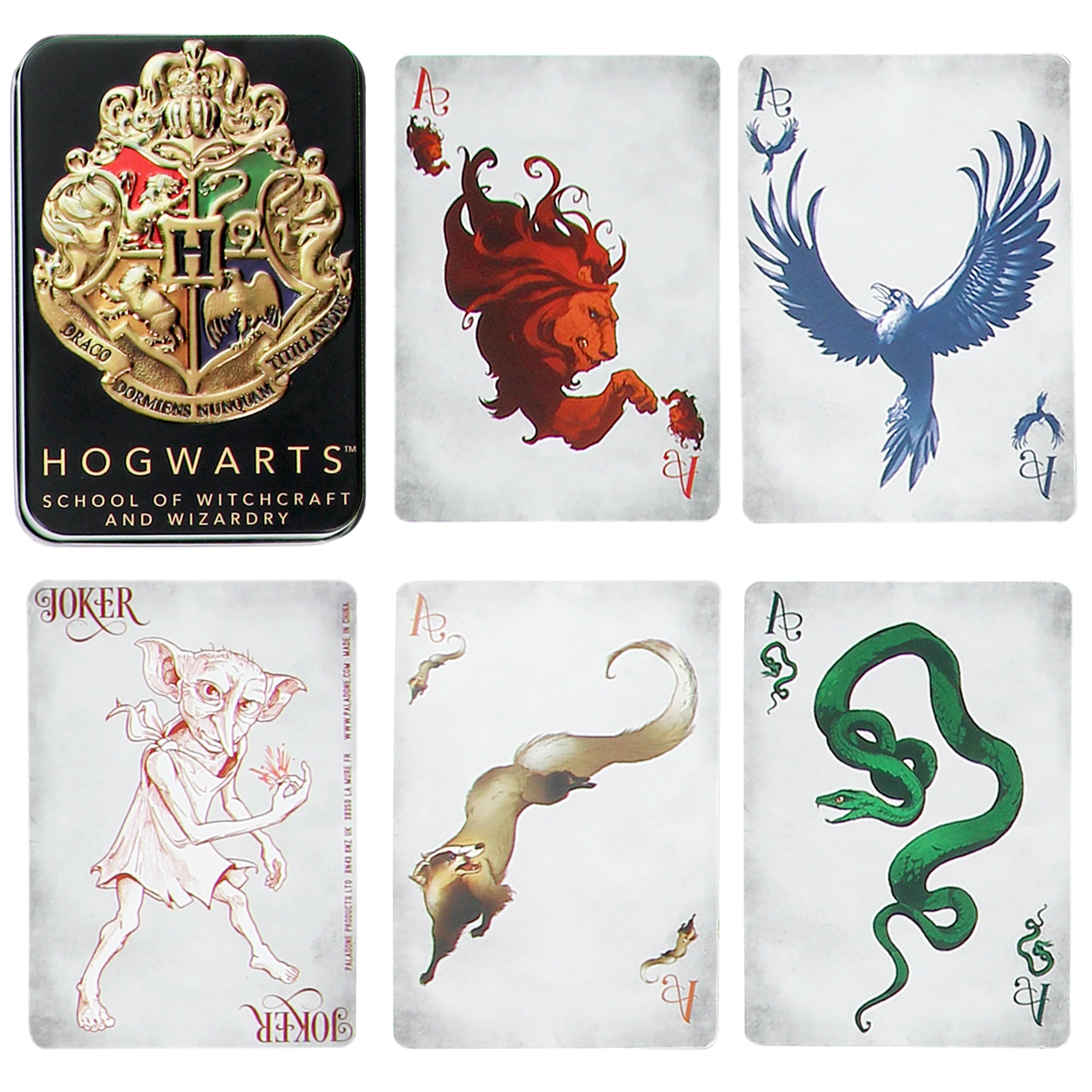Amazon.com: Paladone Hogwarts Playing Cards in a Tin Black, Harry